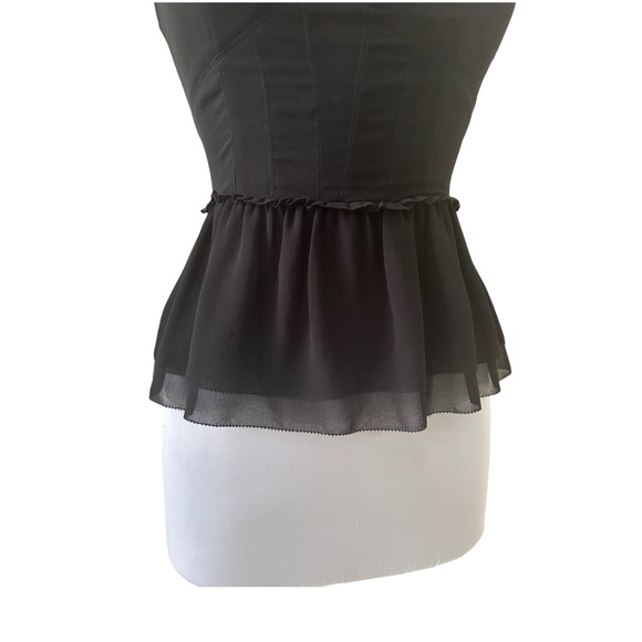 NEW Bebe Black Strapless Smock Peplum Top Size Small - Picture 6 of 8